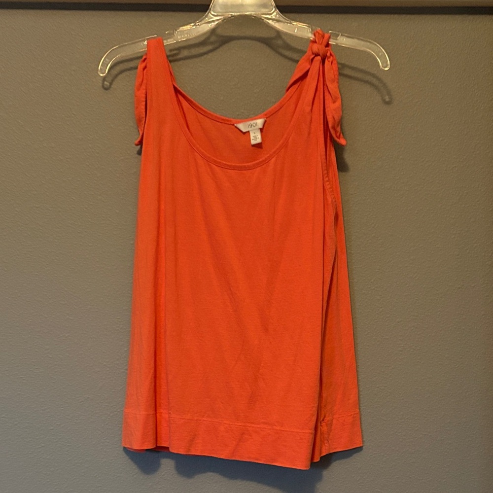 1901 Coral Relaxed Tie Front Tank Top